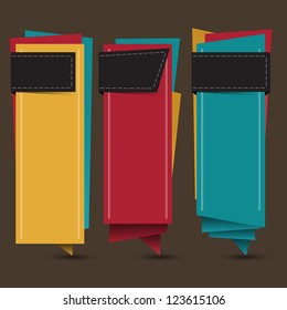 Colorful Origami Style Options Banner & Card. Vector illustration