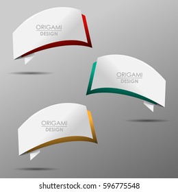 Colorful origami vector banners