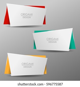 Colorful origami vector banners
