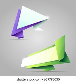 Colorful origami vector banners