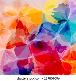 Colorful original watercolor painting background, vectors eps10, transparent objects