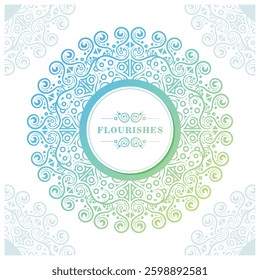 colorful ornament circle greeting card vector template