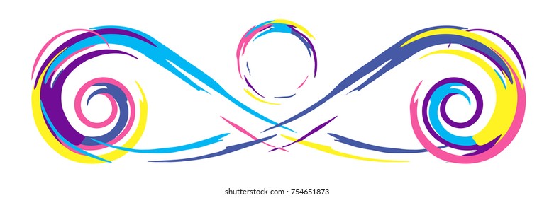 Colorful ornament.  Creative vector pattern. Abstract graphic design. 
