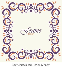 Colorful ornament or floral frame design background