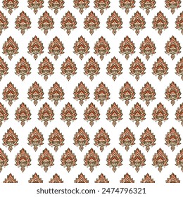 Colorful ornament in Indian style with elements of flora and geometry. Vector illustration. Great choice for textile, wallpaper and decor design.