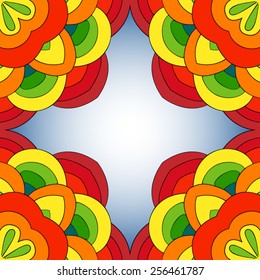 Colorful ornament, looking out of the corners.