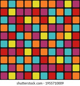Ornamento colorido. Decoración multicolor con el mismo mosaico en el vector.
