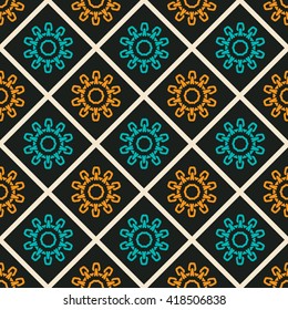 Colorful ornament pattern vector tile for multipurpose use in design