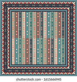 Colorful ornament scarf pattern design