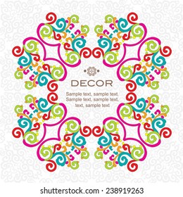 Colorful ornament, white background. 