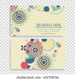 Colorful ornamental business card element