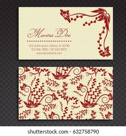 Colorful ornamental business card element