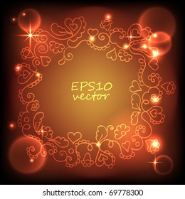 Colorful ornamental card (vector frame)