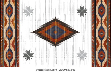 Diseño ornamental colorido para alfombras, tapis, yoga. Clíparte étnica geométrica. Patrón sin fisuras del vector tribal navajo. Ornamento nativo americano. Decoración de estilo árabe en el suroeste étnico.