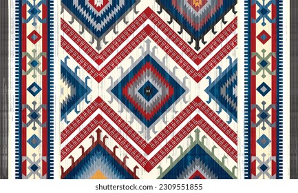 Diseño ornamental colorido para alfombras, tapis, yoga. Clíparte étnica geométrica. Patrón sin fisuras del vector tribal navajo. Ornamento nativo americano. Decoración de estilo árabe en el suroeste étnico.