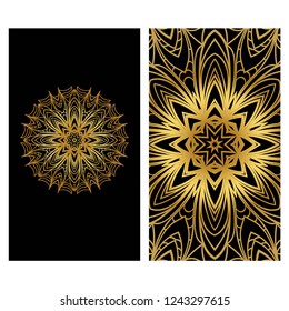 Colorful Ornamental Ethnic Flyer. Templates With Tribal Mandalas. Vector Illustration. For Congratulation or Invitation, Sale Banner.