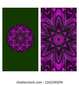 Colorful Ornamental Ethnic Flyer. Templates With Tribal Mandalas. Vector Illustration. For Congratulation or Invitation, Sale Banner.