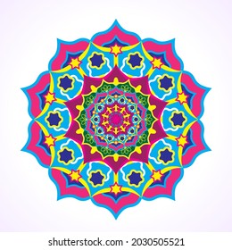 Colorful ornamental ethnic mandala vector illustration