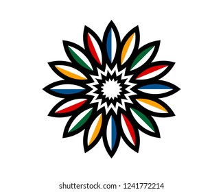 colorful ornamental flower design