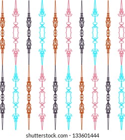 Colorful ornamental lines pattern