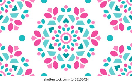 Colorful Ornamental Pattern. Endless Background. Seamless