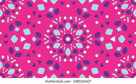 Colorful Ornamental Pattern. Endless Background. Seamless