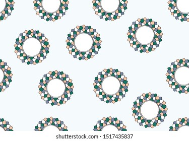 Colorful ornamental pattern. Seamless vector background. Mandalas
