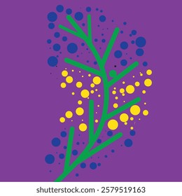 colorful ornamental plant silhouette design