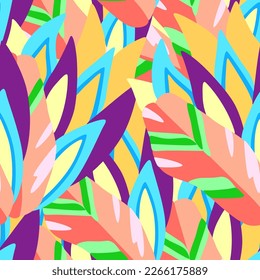 Colorful ornamental psychedelic pattern. Funky vector texture with colorful abstract organic shapes.