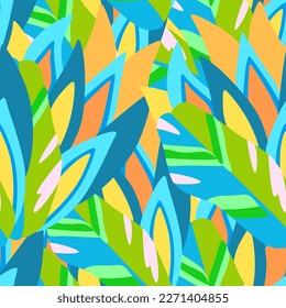 Colorful ornamental psychedelic pattern. Funky vector texture with colorful abstract organic shapes.