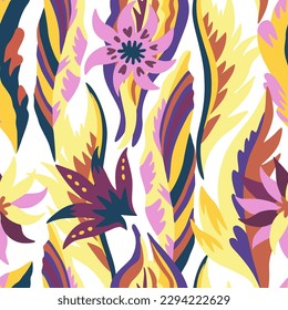 Colorful ornamental psychedelic pattern. Funky texture with colorful abstract organic shapes.