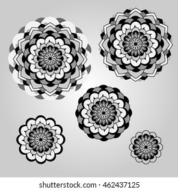 Colorful Ornamental round lace pattern