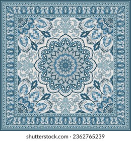 Colorful ornamental vector design for rug, tapis, yoga mat. Geometric ethnic clipart. Arabian ornamental carpet with decorative elements.Persian carpet