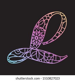 colorful ornamental vector letter l