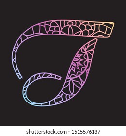 colorful ornamental vector letter t