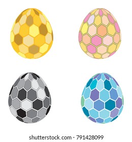  Colorful ornamented easter eggs.   Holiday background. Easter set.  Illustration. Vector. 