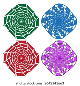 Colorful ornate circles. Abstract vector patterns. Intricate mandala shapes. Decorative floral elements.
