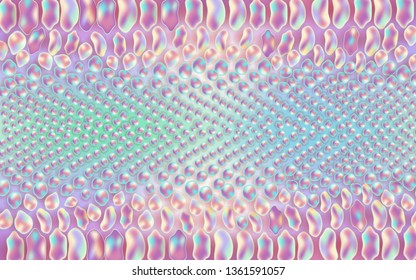 Colorful ornate snakeskin pattern, exotic scaly snake skin texture designed for fashion and decor, pearly iridescent background - vector illustration