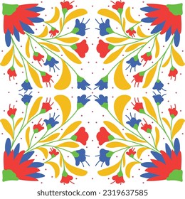 Colorful Otomi Vector Decorative Pattern 