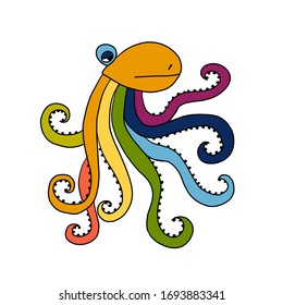 Colorful otopus. Simple style for your design. Vector illustration.