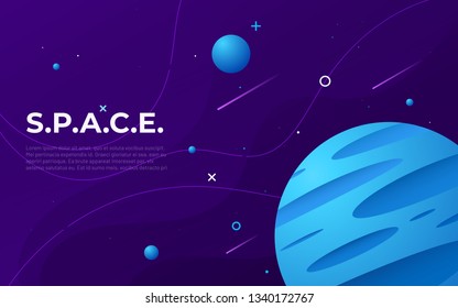 Colorful outer space abstract background, design, banner, artwork. Vector illustration.