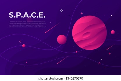 Colorful outer space abstract background, design, banner, artwork. Vector illustration.