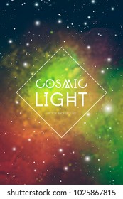 Colorful outer space background with detailed nebula texture. Vector universe digital art.