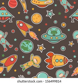 Colorful outer space seamless background