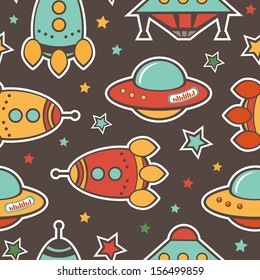 Colorful outer space seamless pattern