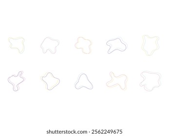 Colorful Outline Blob Element Set