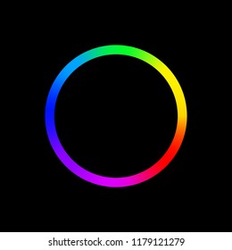 colorful outline circle in black background