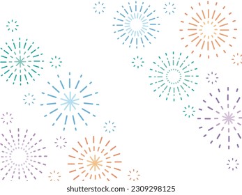Colorful Outline Fireworks Background Frame