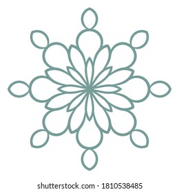 Colorful outline flower mandala. Doodle round decorative element for T-shirt, bag, poster isolated on white background. Floral geometric circle. Vector illustration.  