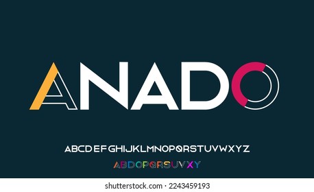 colorful outline hollow calligraphy capital alphabet letter logo design